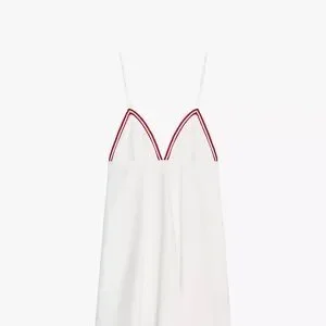 Zara White Dress with Red Trim